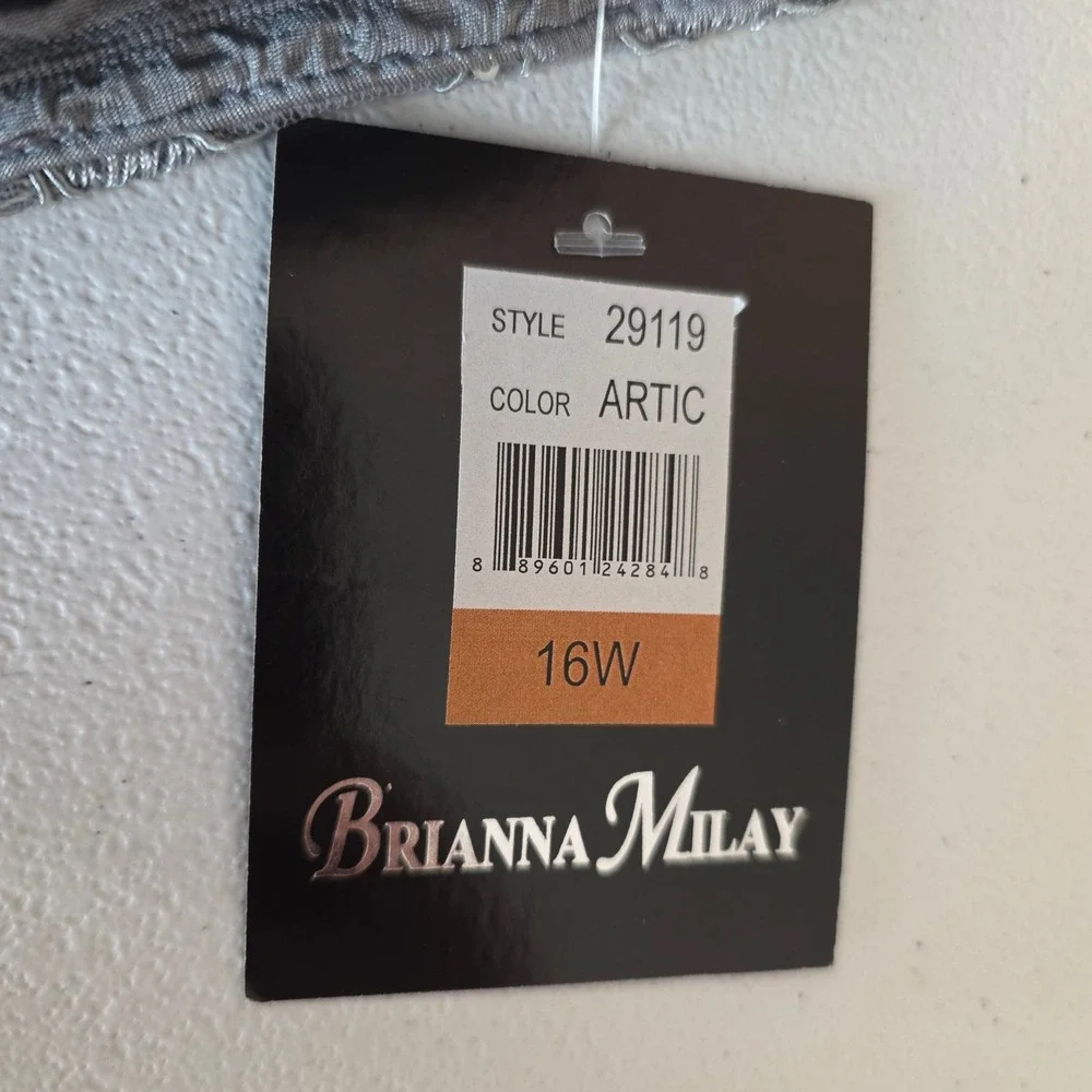 NWT Brianna Milay Jacket‎ Dress Set Womens 16W Artic Blue Embroidered Sequin